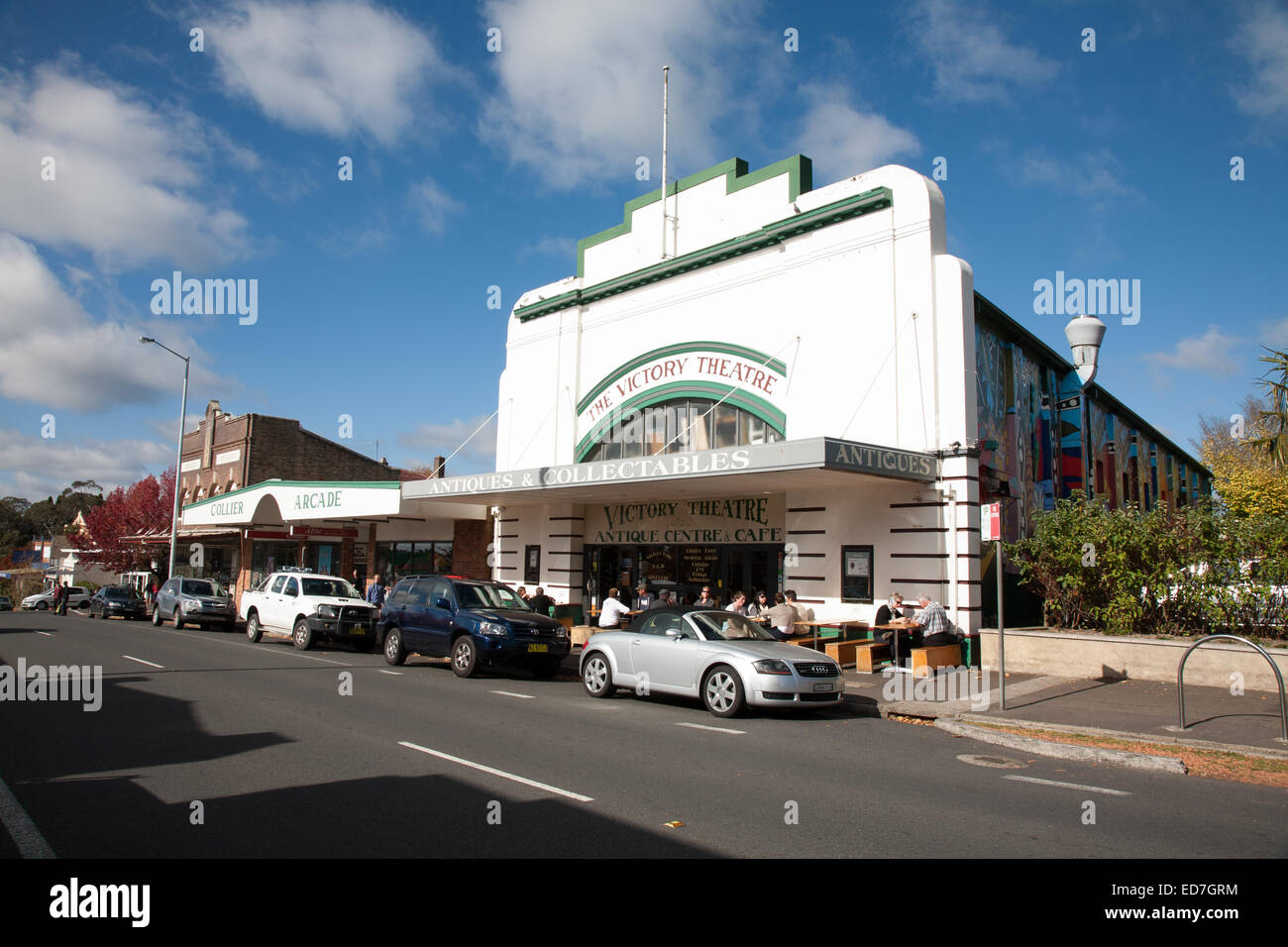 Jetzt das Sieg Theatergebäude auf Antiquitäten und Café-shop Blackheath Central Tablelands New South Wales Australien Stockfoto