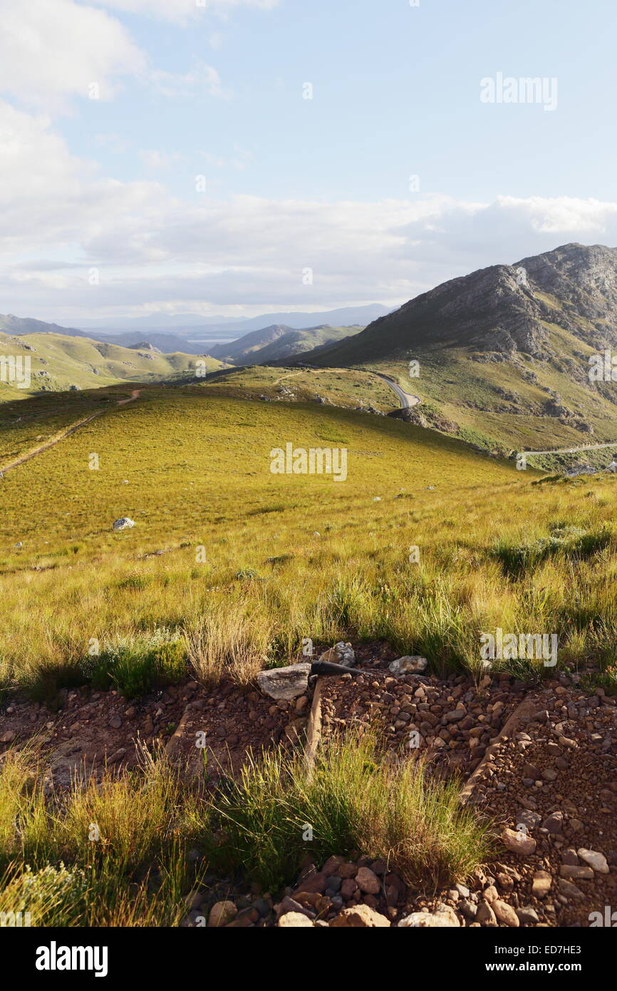 Sonnenuntergang Blick auf die Berge in der Umgebung von Mount Rochelle über Franschhoek Stockfoto