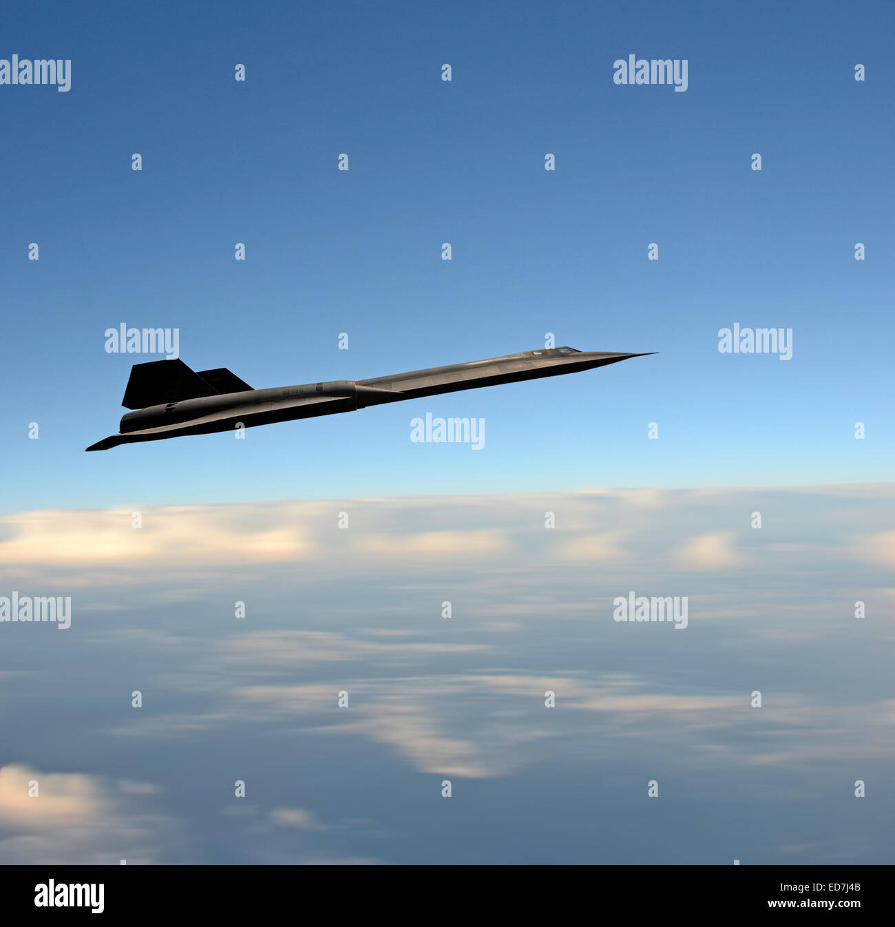 Hoch fliegende SR-71 Blackbird Aufklärer Spion Flugzeug auf einer mission Stockfoto