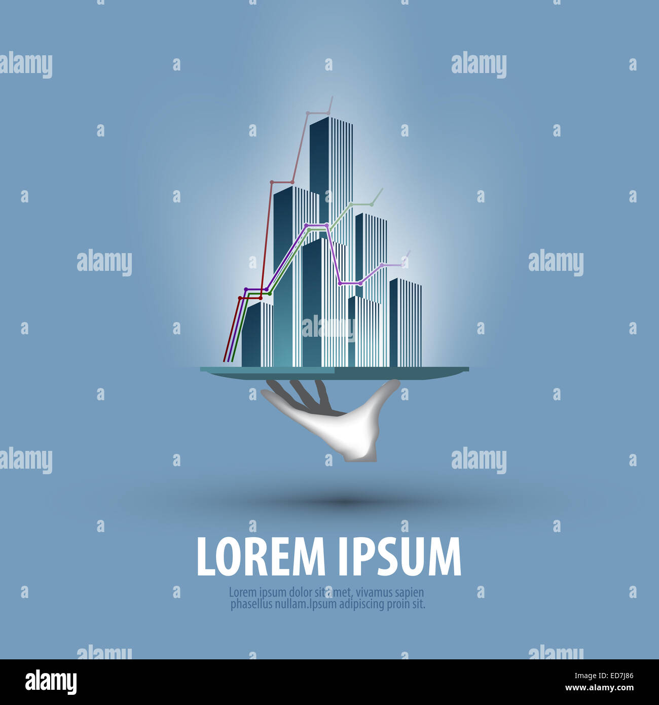 Geschäft. Statistik-Entwicklung. Nezhvizhimost Bewertung. Logo, Symbol, Vorlage, emblem Stockfoto