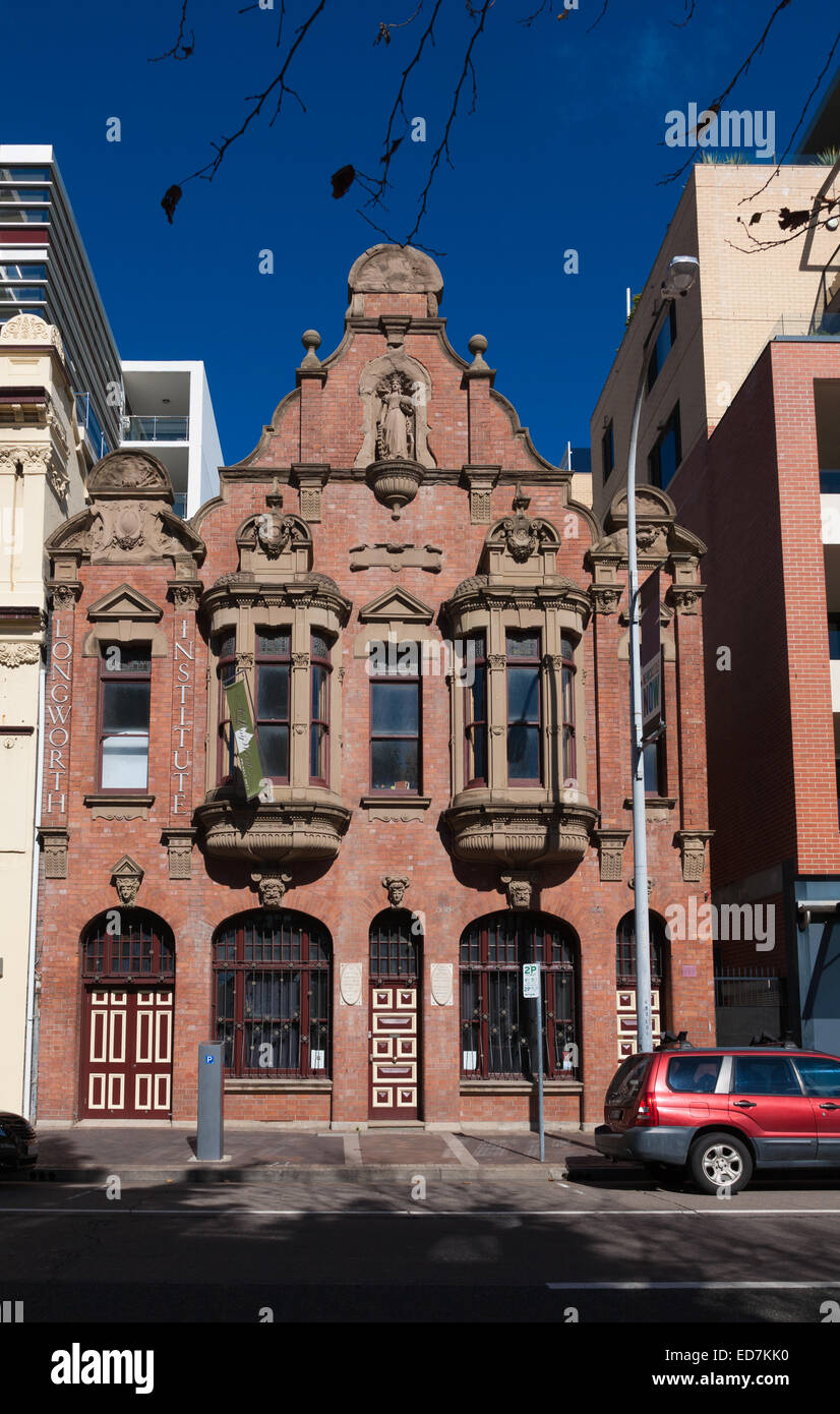 Einer der Newcastles bemerkenswertesten historischen Gebäuden Longworth Institut Gebäude Scott Street Newcastle Australien Stockfoto