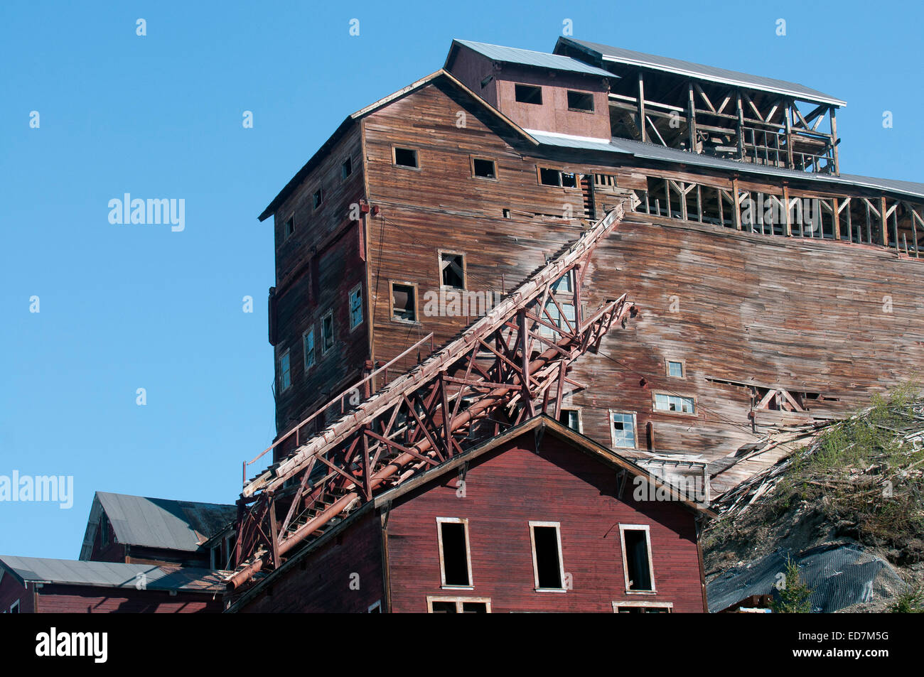 Kennecott verlassene Kupfermine bauen Stockfoto