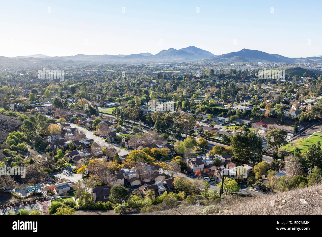 Schlafzimmer-Gemeinschaft-Vorort von Thousand Oaks in der Nähe von Los Angeles, Kalifornien. Stockfoto