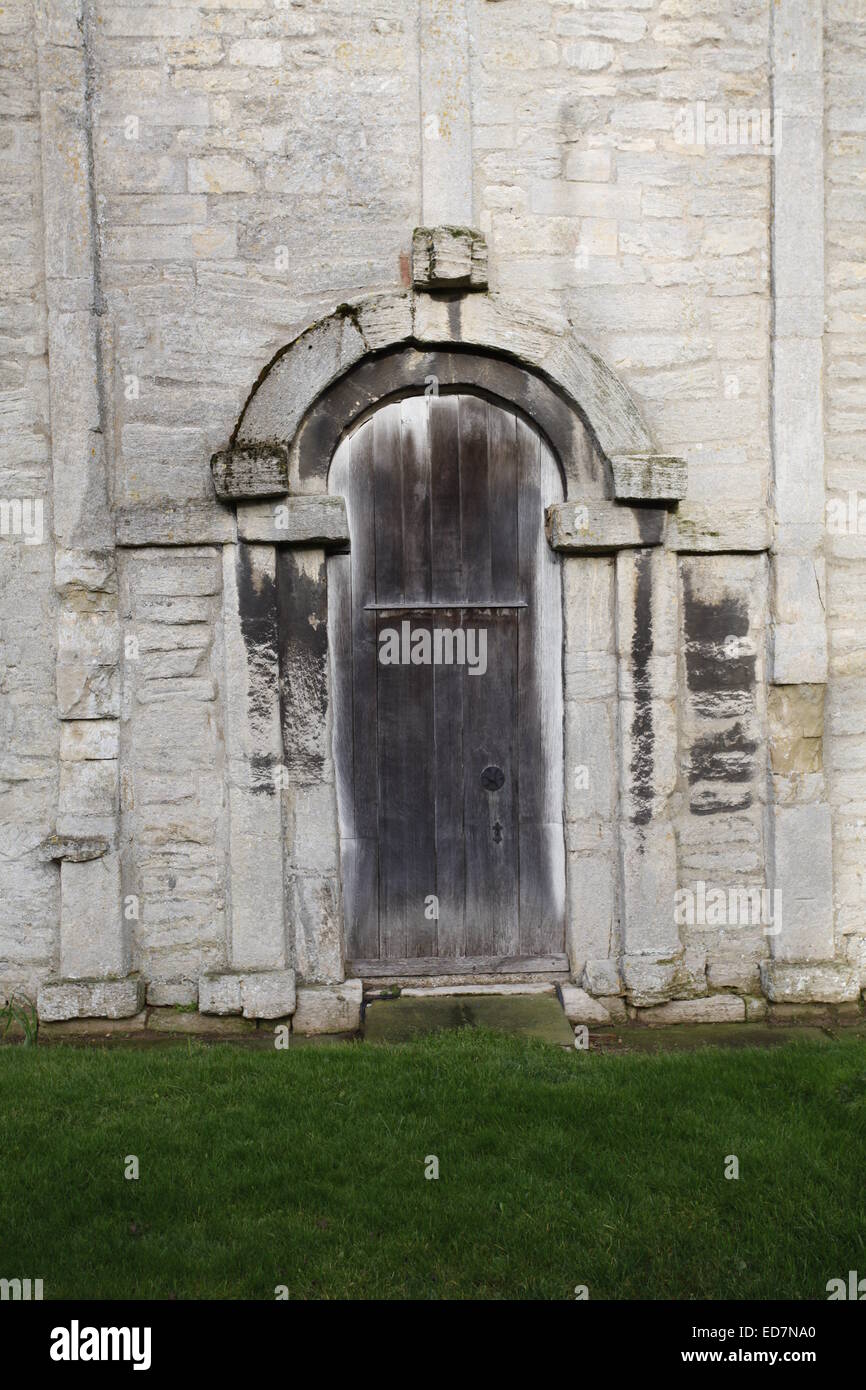 Angelsächsischen Tür, St. Johannes der Täufer, angelsächsischen Kirche, Barnack, Northamptonshire Stockfoto