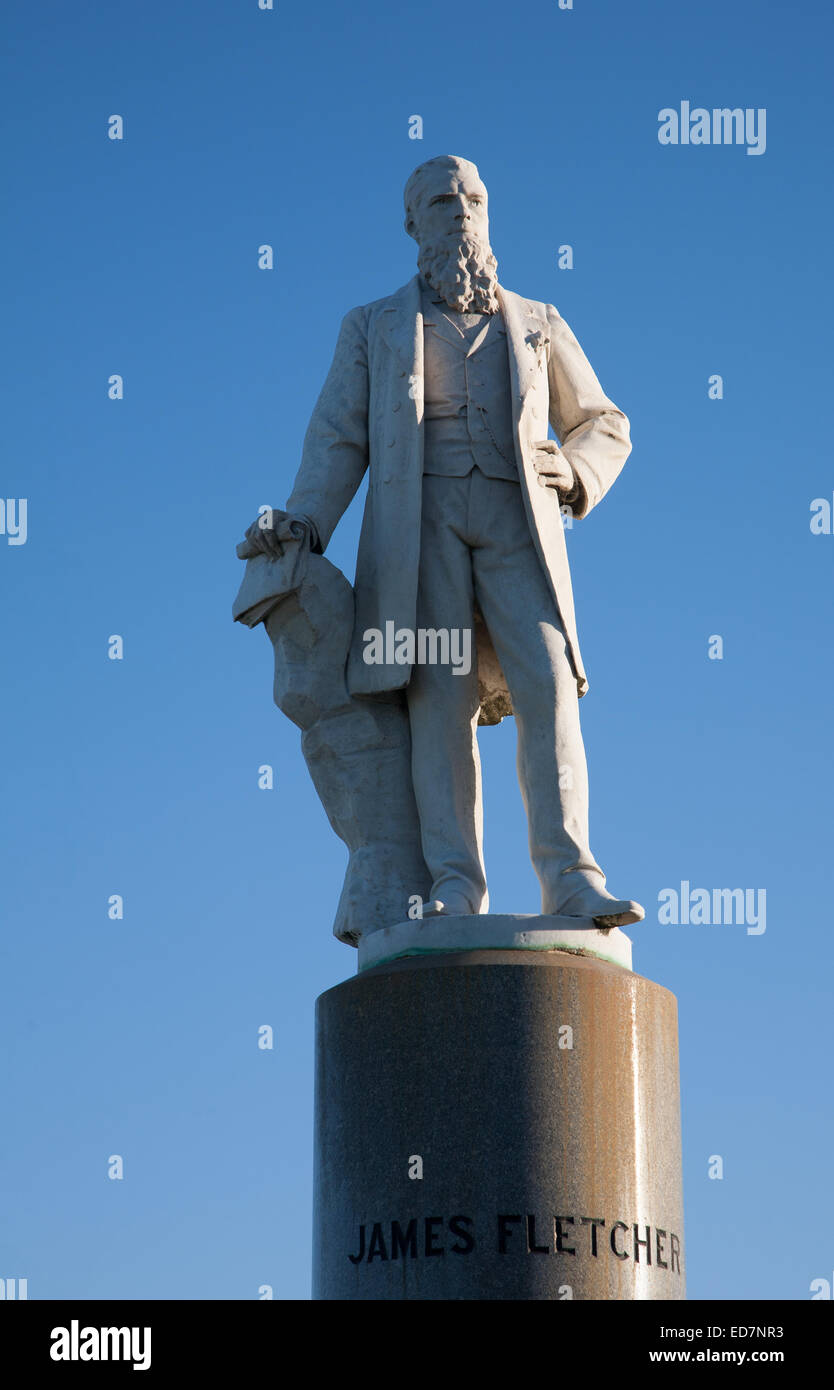 James Fletcher (1834 – 1891), Kohlebergbau und Besitzer, Inhaber der Zeitung und Politiker, Statue in Fletcher Park Newcastle NSW Australia Stockfoto