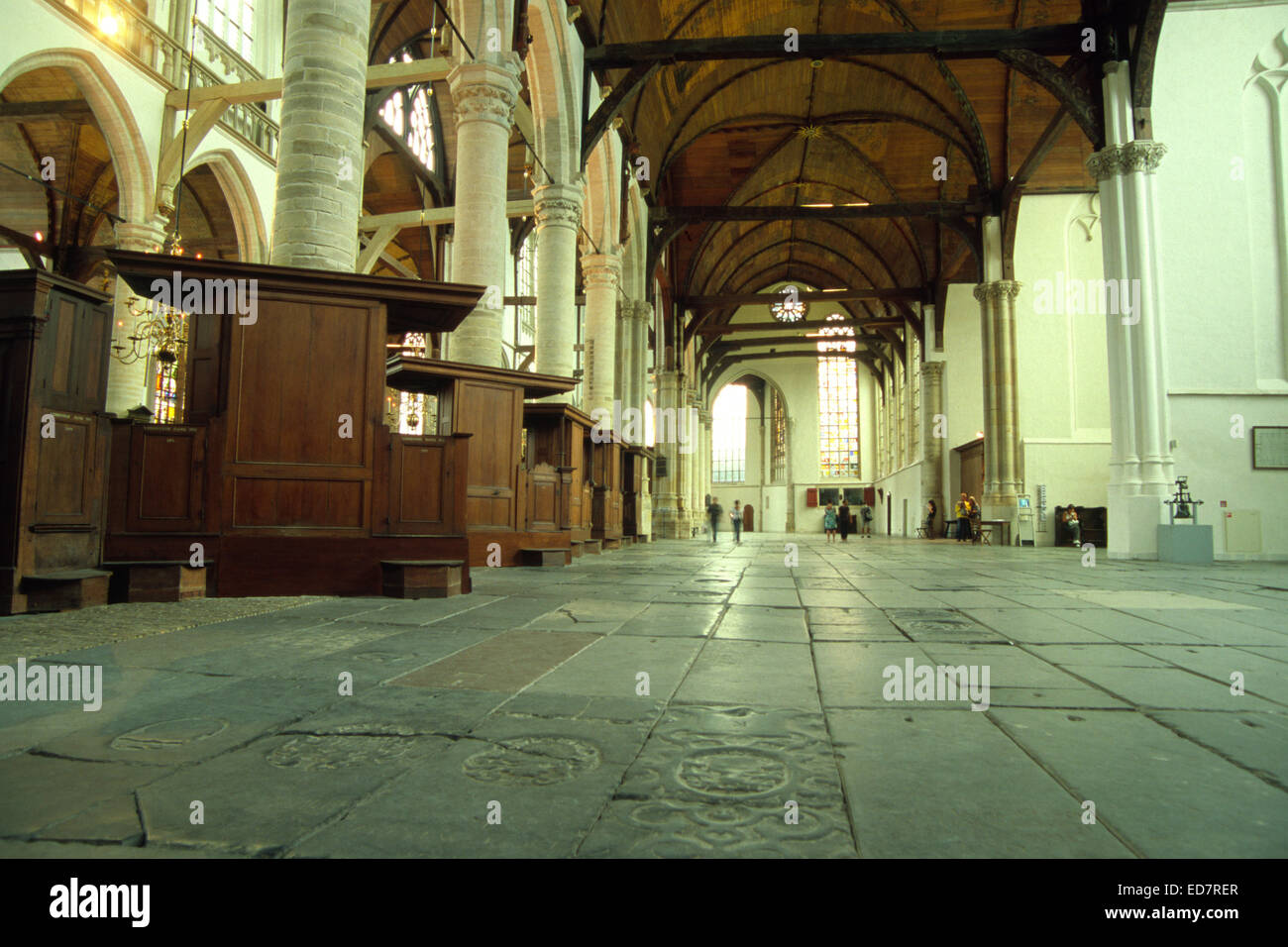 Niederlande, Amsterdam. Oude Kerk, alte Kirche, Innenansicht Stockfoto
