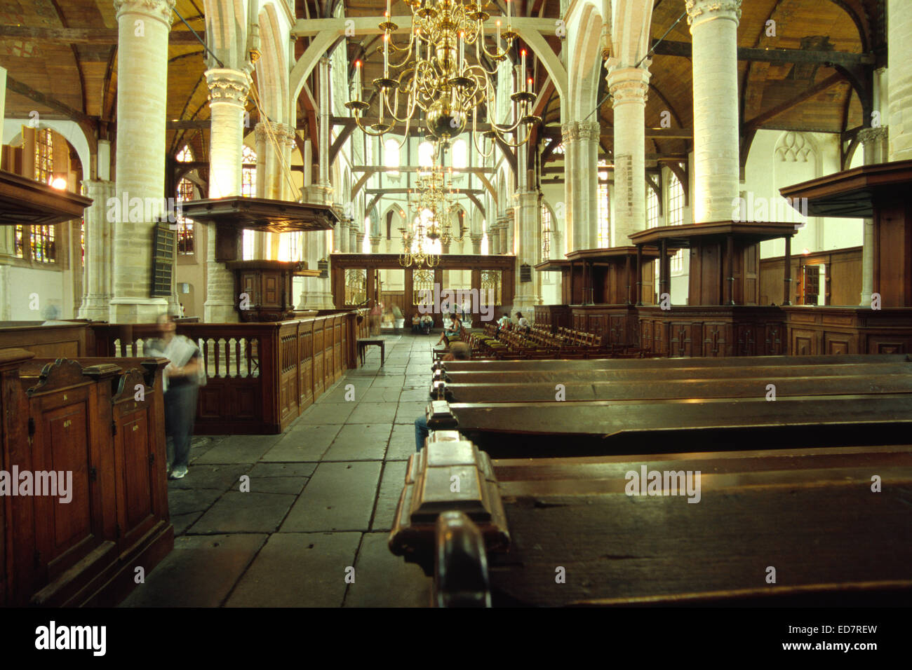 Niederlande, Amsterdam. Oude Kerk, alte Kirche, Innenansicht Stockfoto