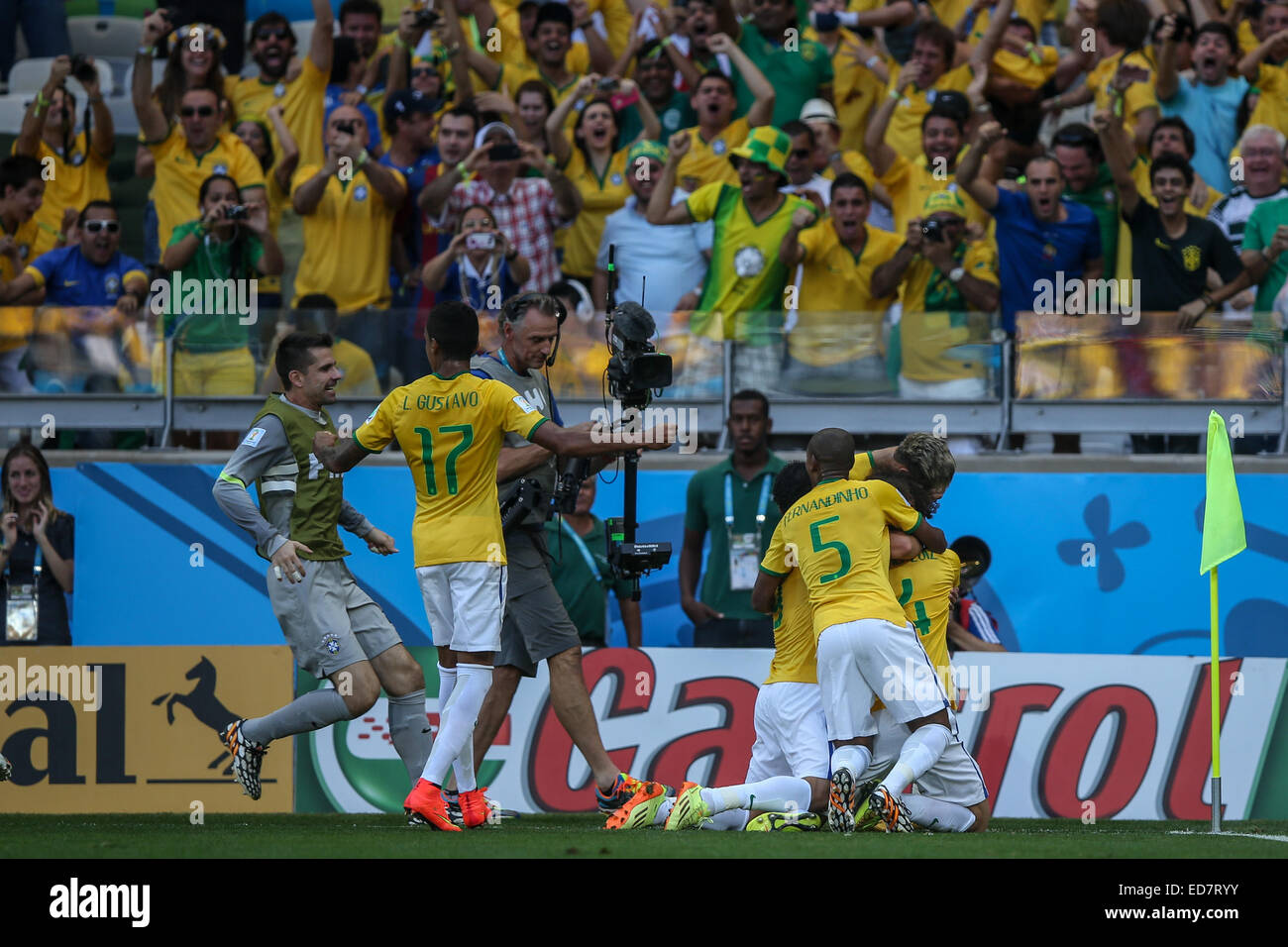 Im Estádio Mineirão statt 2014 FIFA World Cup - Runde der letzten 16, Brasilien (3) V (2) Chile Strafen nach sich ziehen, ein 1: 1-Unentschieden zu brechen in Belo Horizonte wo: Belo Horizonte, Brasilien bei: 28. Juni 2014 Stockfoto