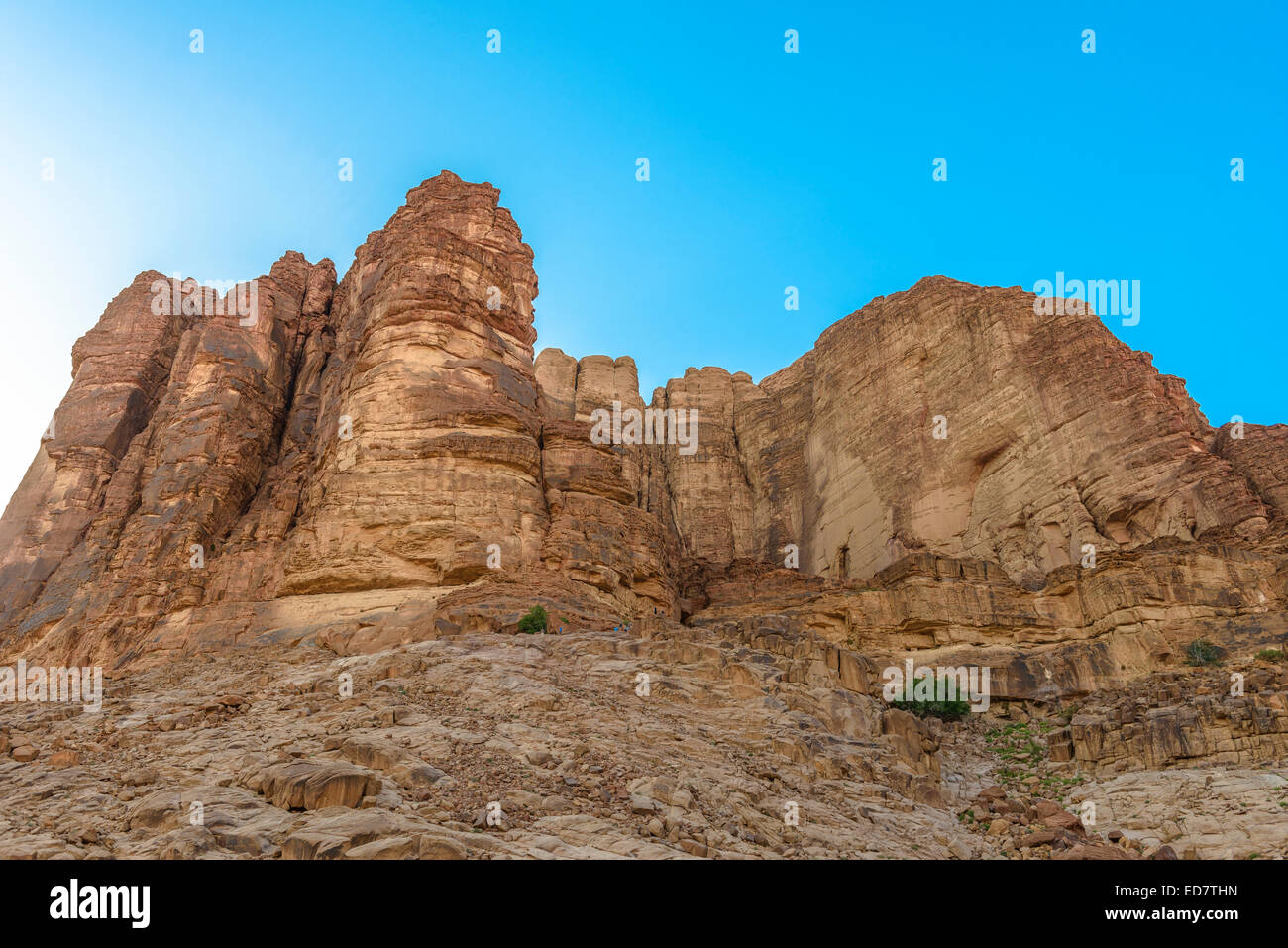 Berge in der Wüste Wadi Rum, Jordanien Stockfoto