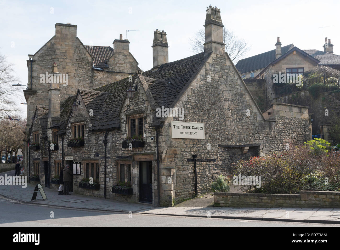 Drei Giebel Restaurant, Bradford upon-Avon Stockfoto