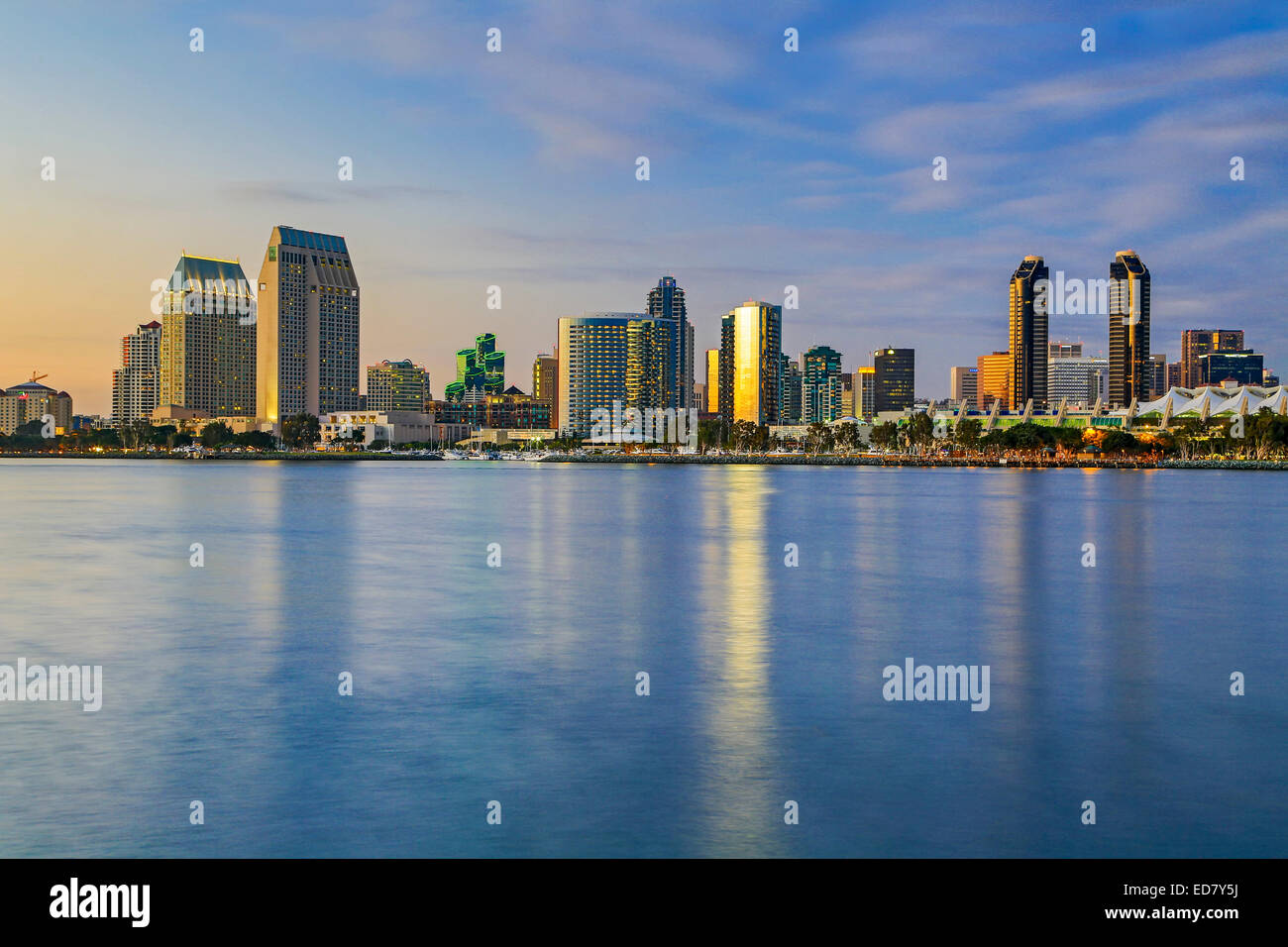 Die Skyline und die Bucht von San Diego, San Diego, Kalifornien, USA Stockfoto