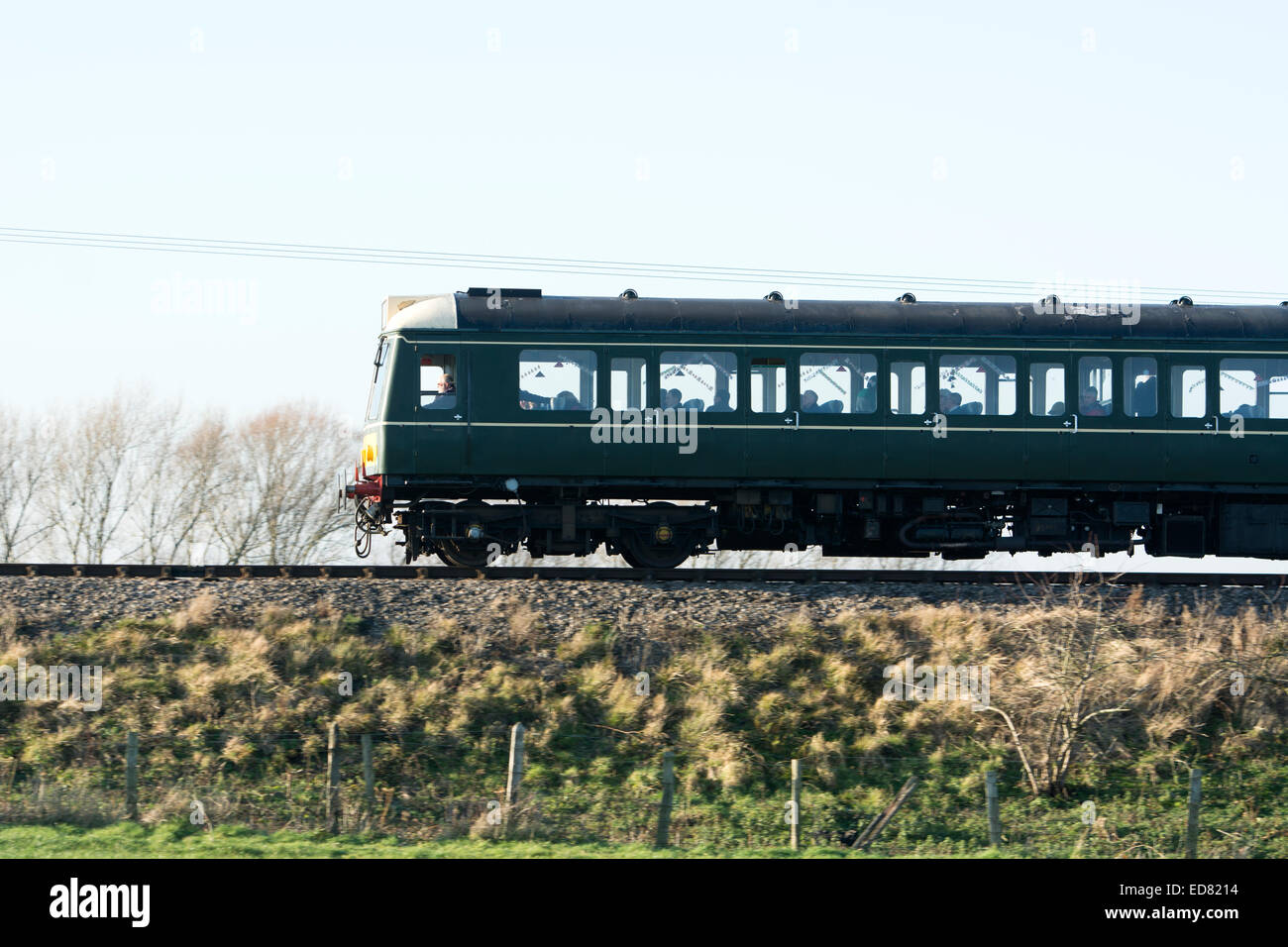 Multiple-Dieselaggregat trainieren auf dem Gloucestershire und Warwickshire Railway, Gloucestershire, UK Stockfoto