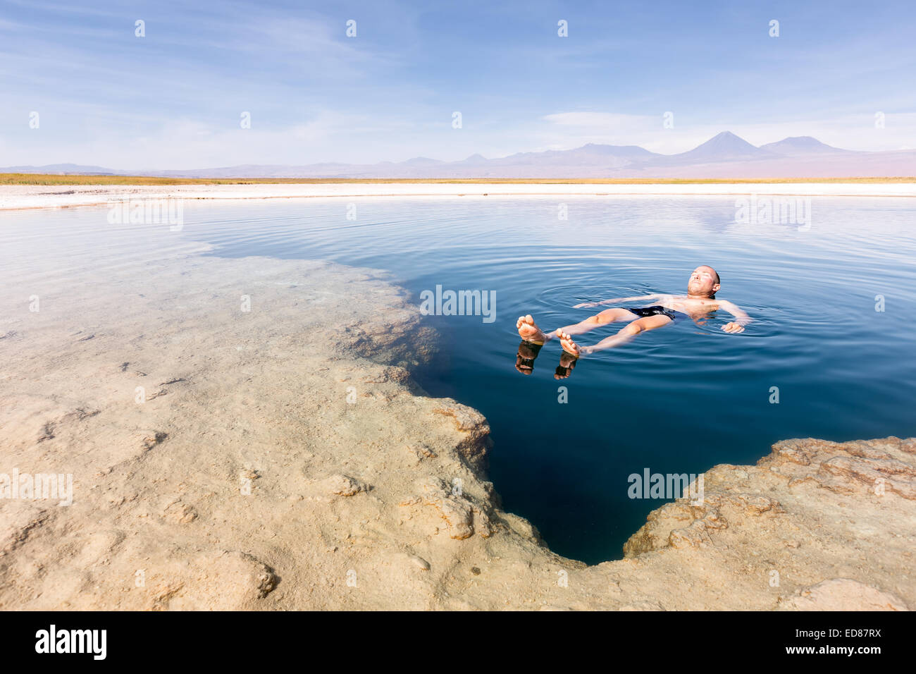 Schwimmende am Laguna Cejar, San Pedro de Atacama, Chile, Südamerika Stockfoto