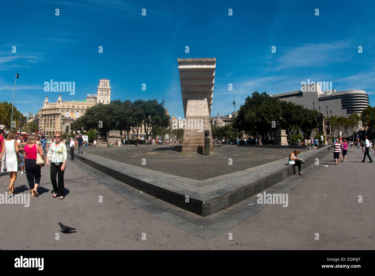 Francesc Macia-Denkmal in Placa de Catalunya, Barcelona, Spanien Stockfoto