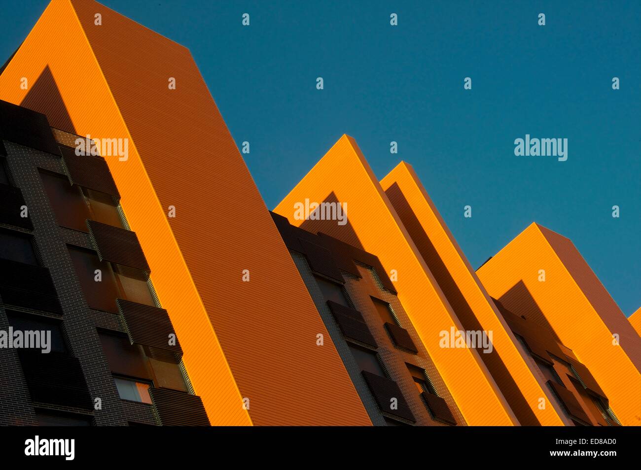 Architektonische Details an PAU Vallecas, Madrid Stockfoto