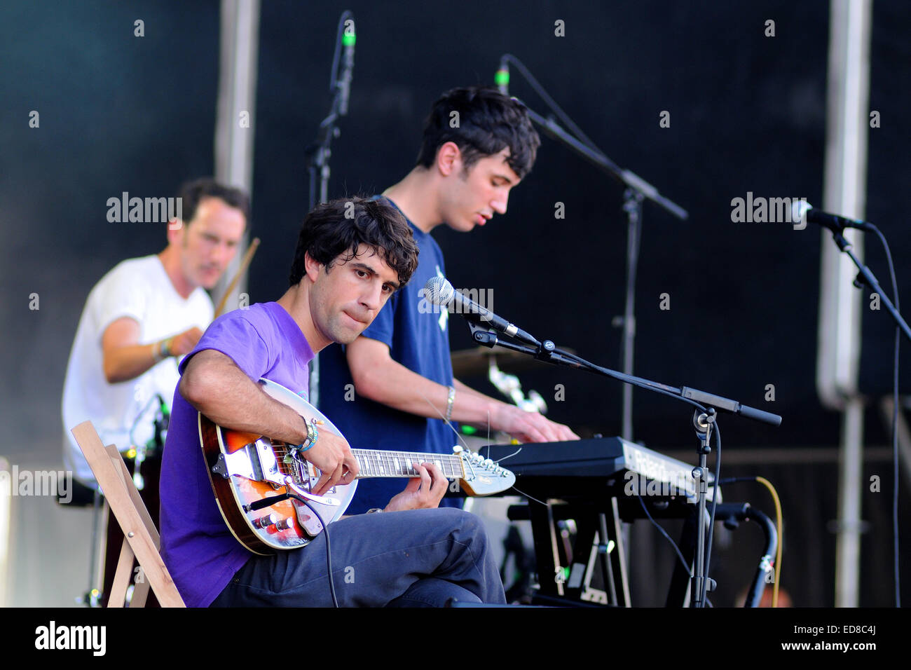 BENICASIM, Spanien - Juli 19: Alba Lua Band konzertante Aufführung beim FIB (Festival Internacional de Benicassim) 2013 Festival. Stockfoto