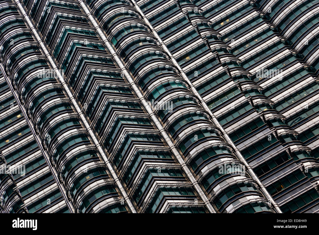 Detail von den Petronas Towers in Kuala Lumpur, Malaysia Stockfoto