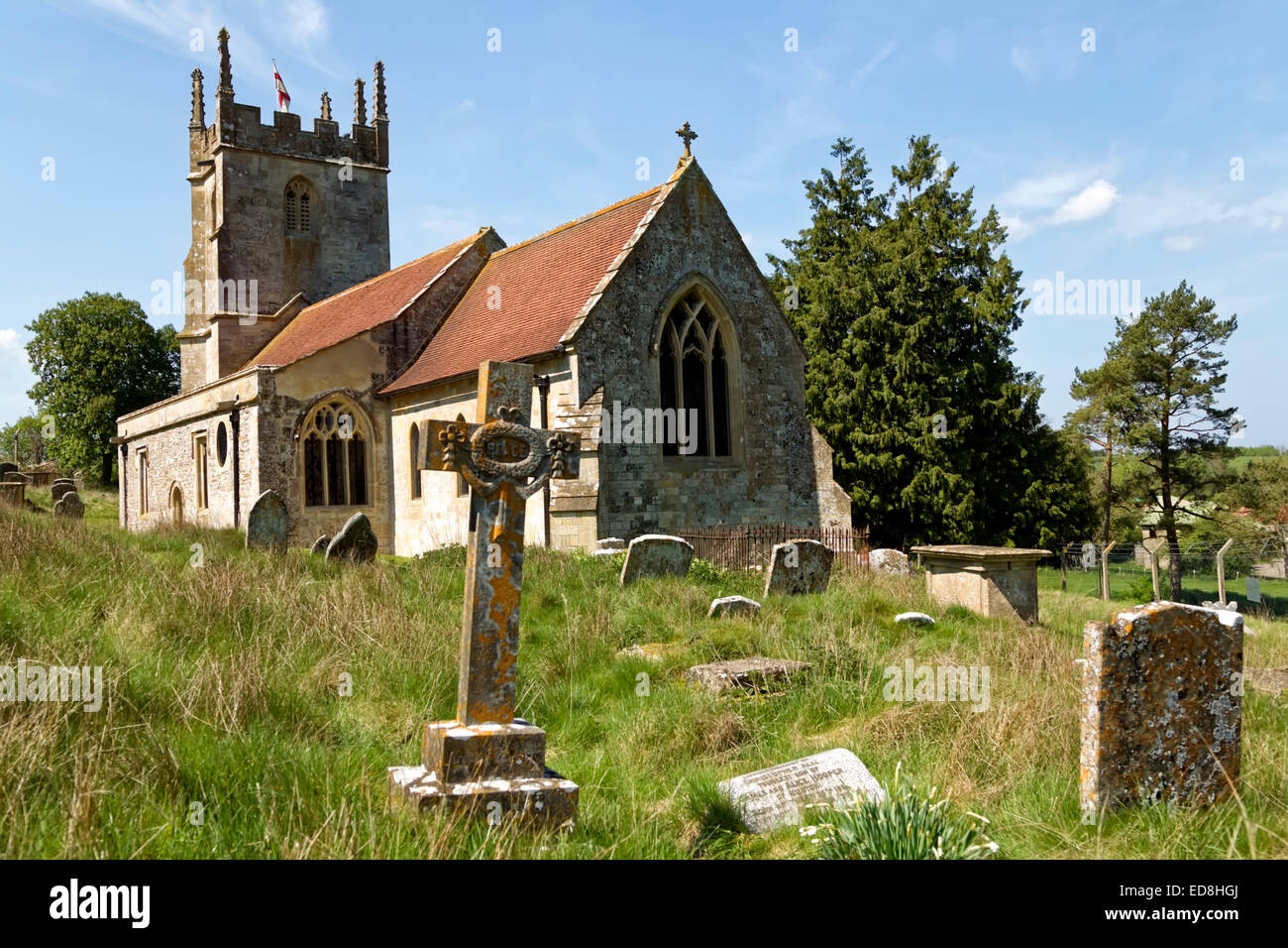 Imber Kirche, die Kirche St. Giles in der unbewohnten Dorf Imber auf Salisbury Plain, Wiltshire, Vereinigtes Königreich. Stockfoto