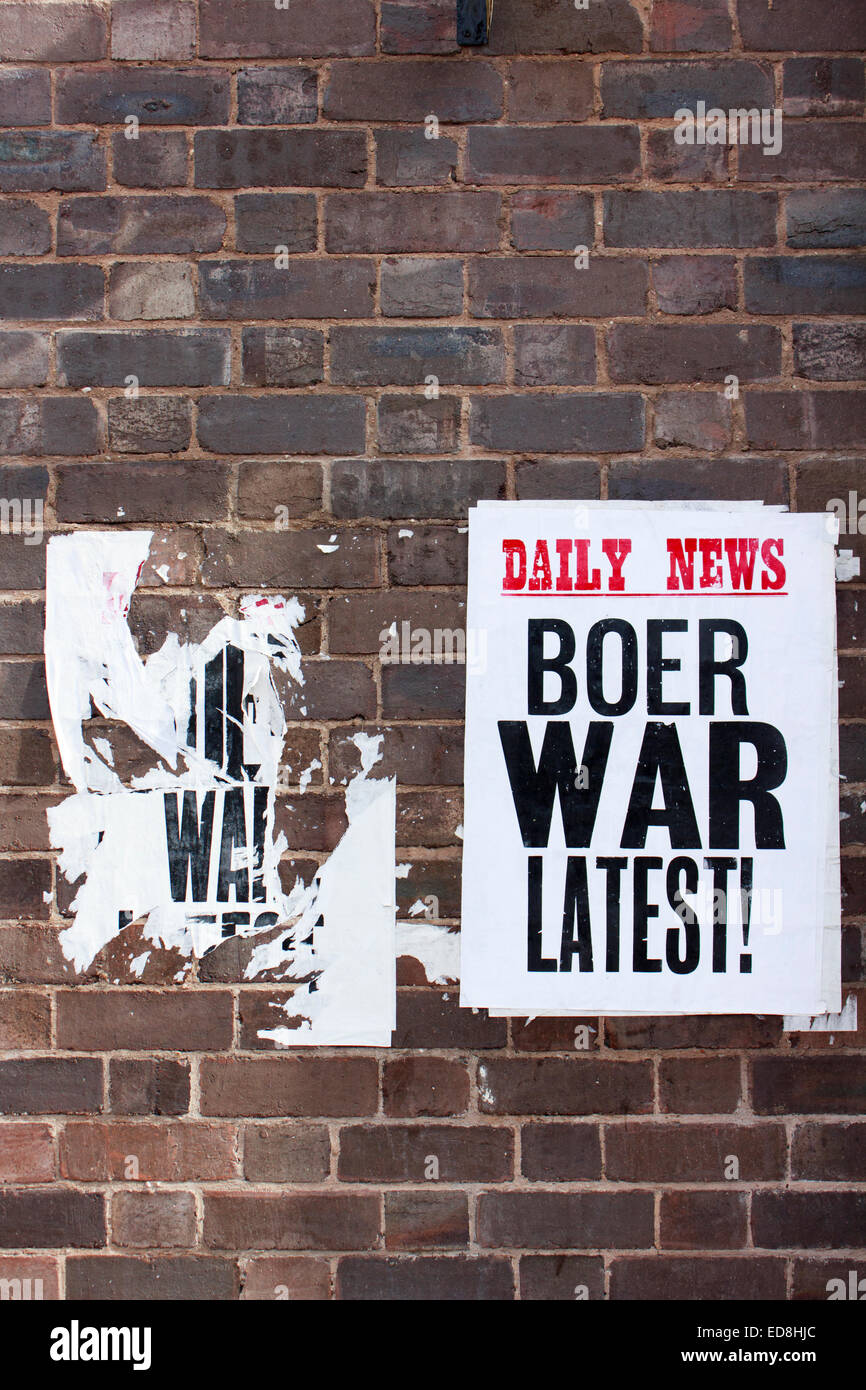 Poster über Boer-Krieg in eine Mauer. Stockfoto