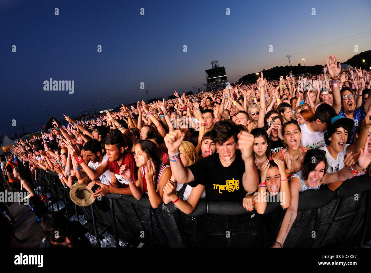 BENICASIM, Spanien - Juli 19: Leute (Fans) beim FIB (Festival Internacional de Benicassim) 2013 Festival. Stockfoto