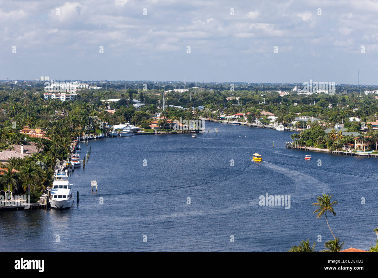 Ft. Lauderdale, Florida. Wasser-Taxi in den Intracoastal Waterway. Stockfoto