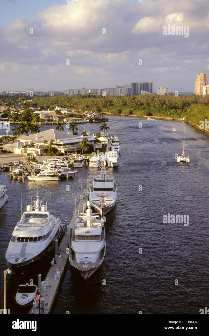 Ft. Lauderdale, Florida.  Inland Waterway, Coral Ridge Yacht Club. Stockfoto