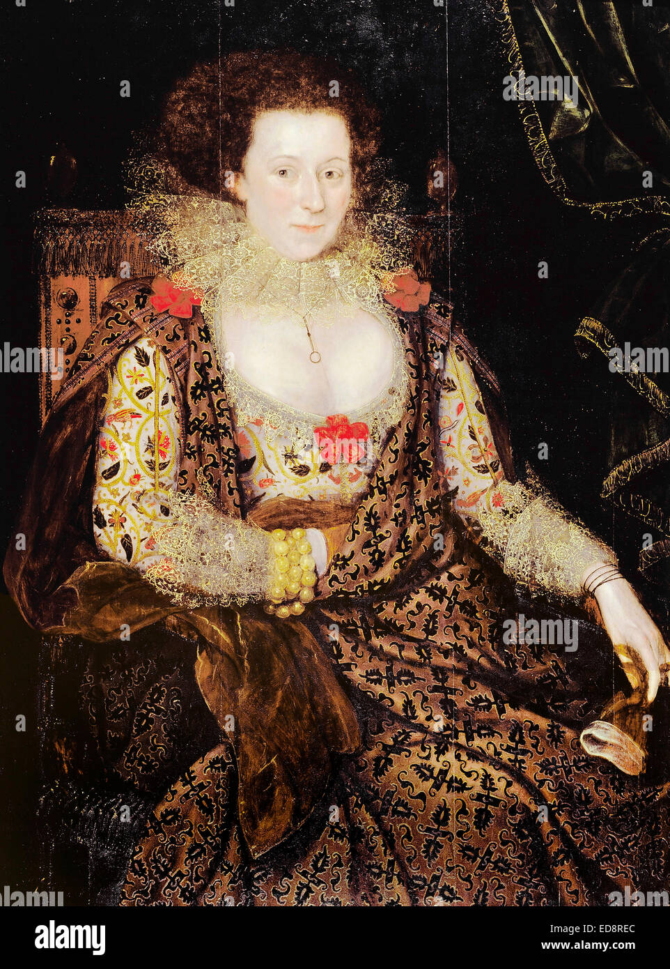 Marcus der jüngeren Gheeraerts, Bildnis einer Dame. Ca. 1615-1618. Öl auf Holz. Dulwich Picture Gallery, London, England. Stockfoto