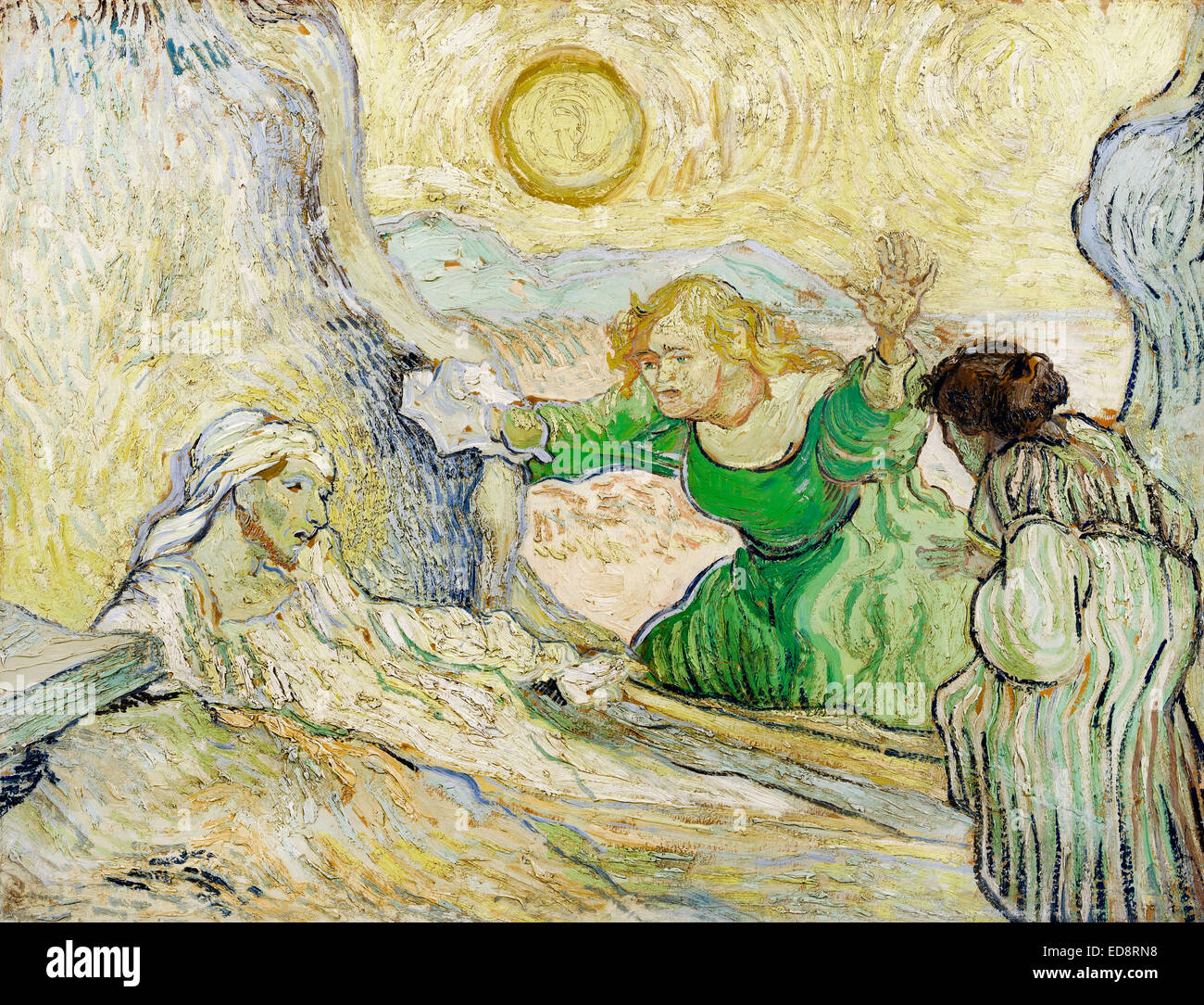 Vincent Van Gogh, die Anhebung des Lazarus nach Rembrandt. 1890. Post-Impressionismus. Öl auf Leinwand. Van Gogh Museum, Amsterdam Stockfoto