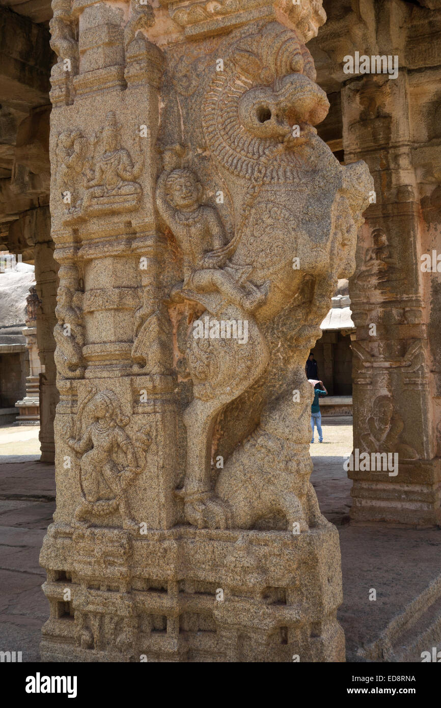 Komplexe Vijayanagara Tempelzeit. Stockfoto