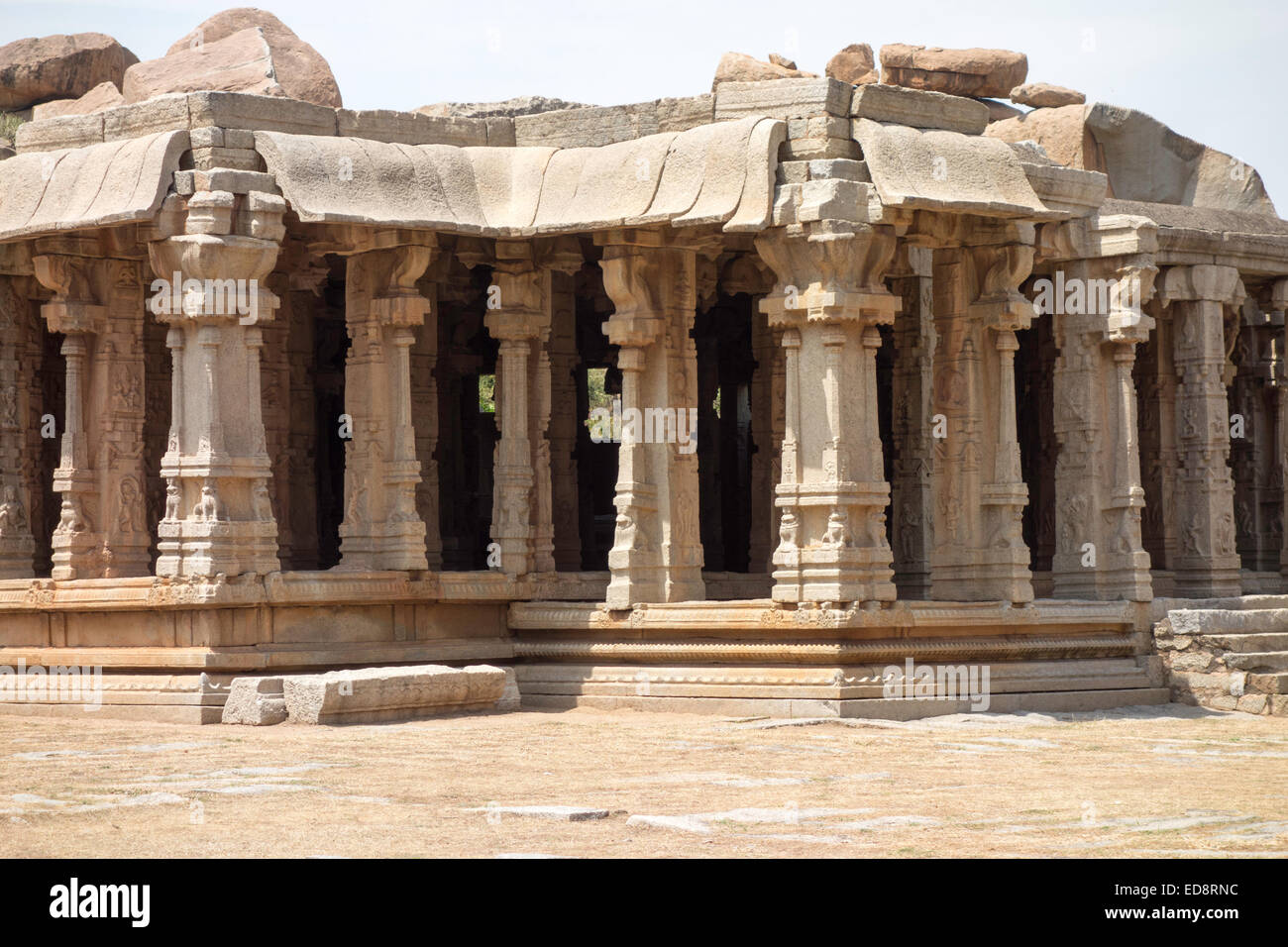 Komplexe Vijayanagara Tempelzeit. Stockfoto