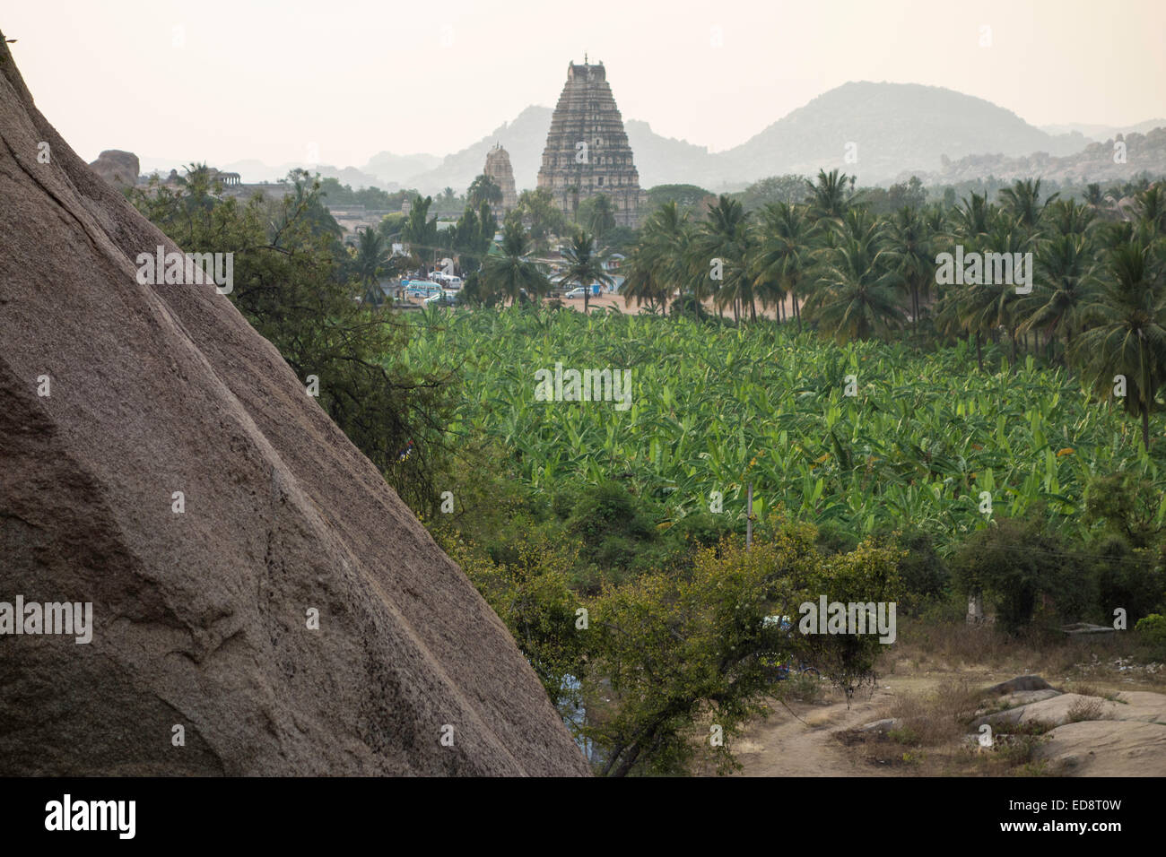 Blick über Hampi, heilige Stadt in Karnataka, Indien Stockfoto