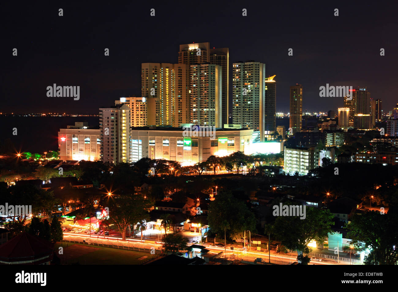 Wolkenkratzer und Gebäude im Stadtbild Malaysia Penang skyline Stockfoto