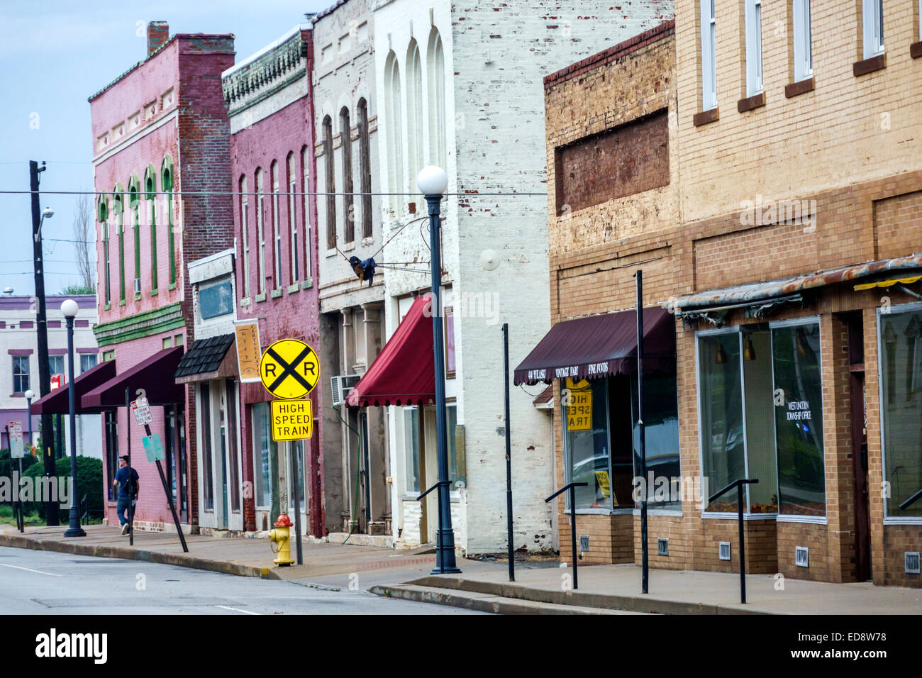 Illinois Logan County, Lincoln, Courthouse Square Historic District, Pulaski Street, Gebäude, leer, IL140909048 Stockfoto