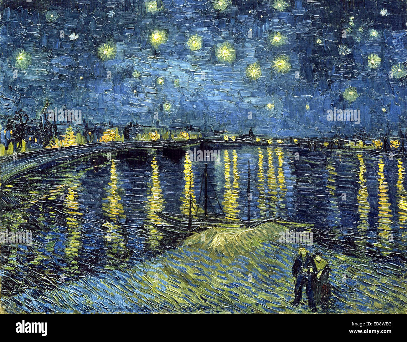Vincent Van Gogh Sternennacht über der Rhone (Starry Night) 1888 Öl auf Leinwand. Musée d
