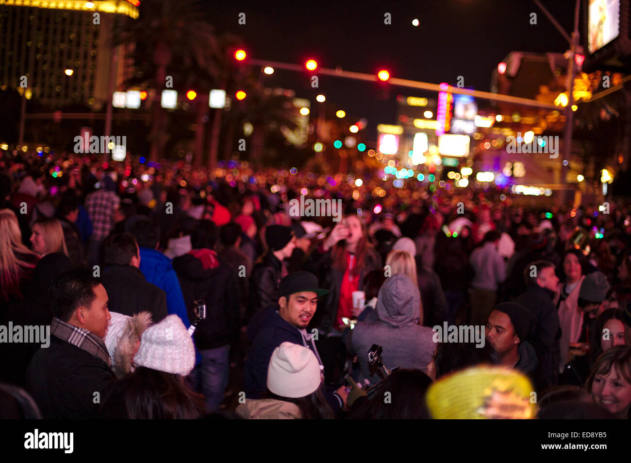 New Years Eve Feiernden in Las Vegas. Stockfoto