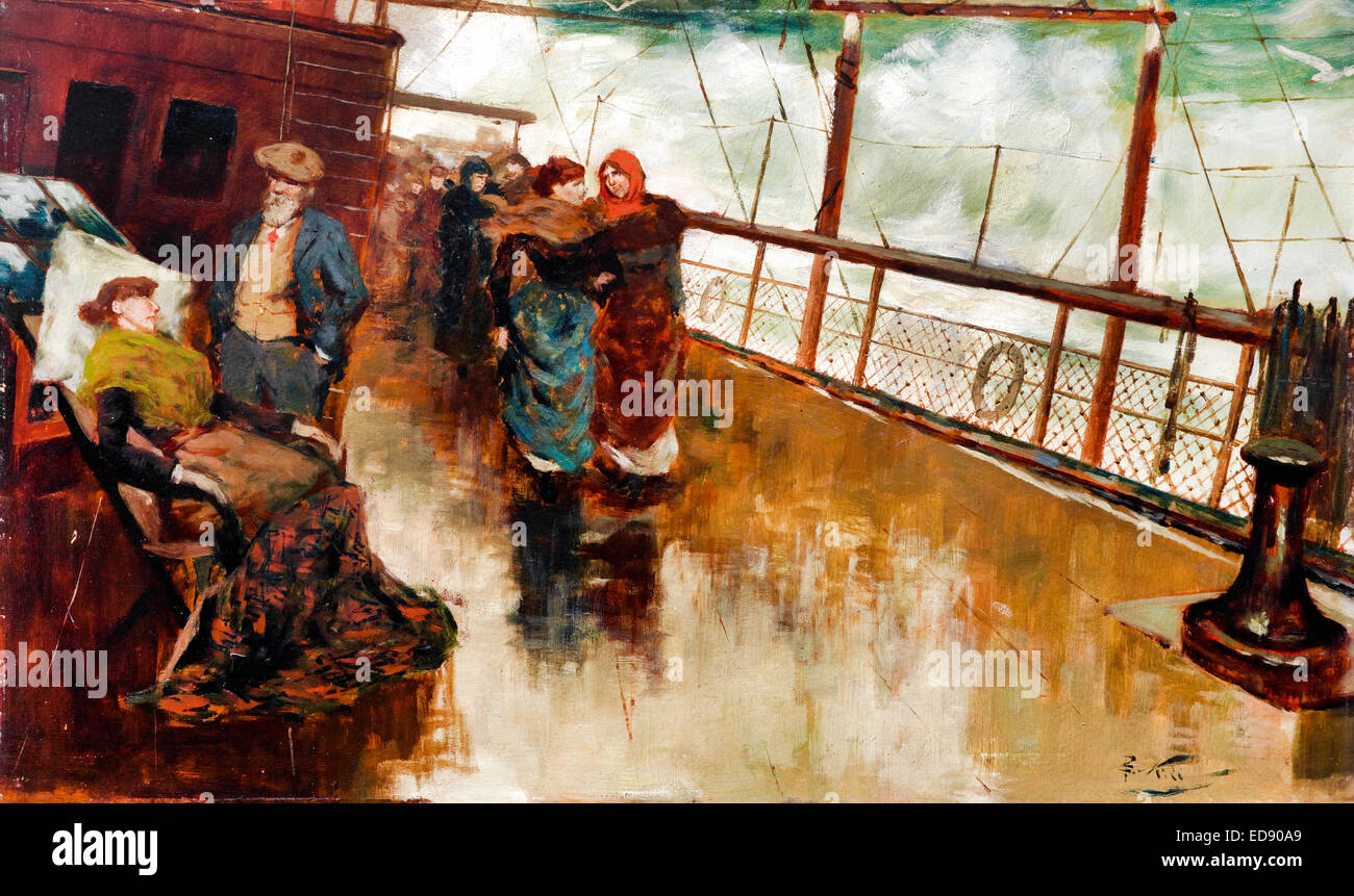 Girolamo Nerli, die Reisenden. Um 1890. Öl auf Karton. Art Gallery of New South Wales, Sydney, Australien. Stockfoto