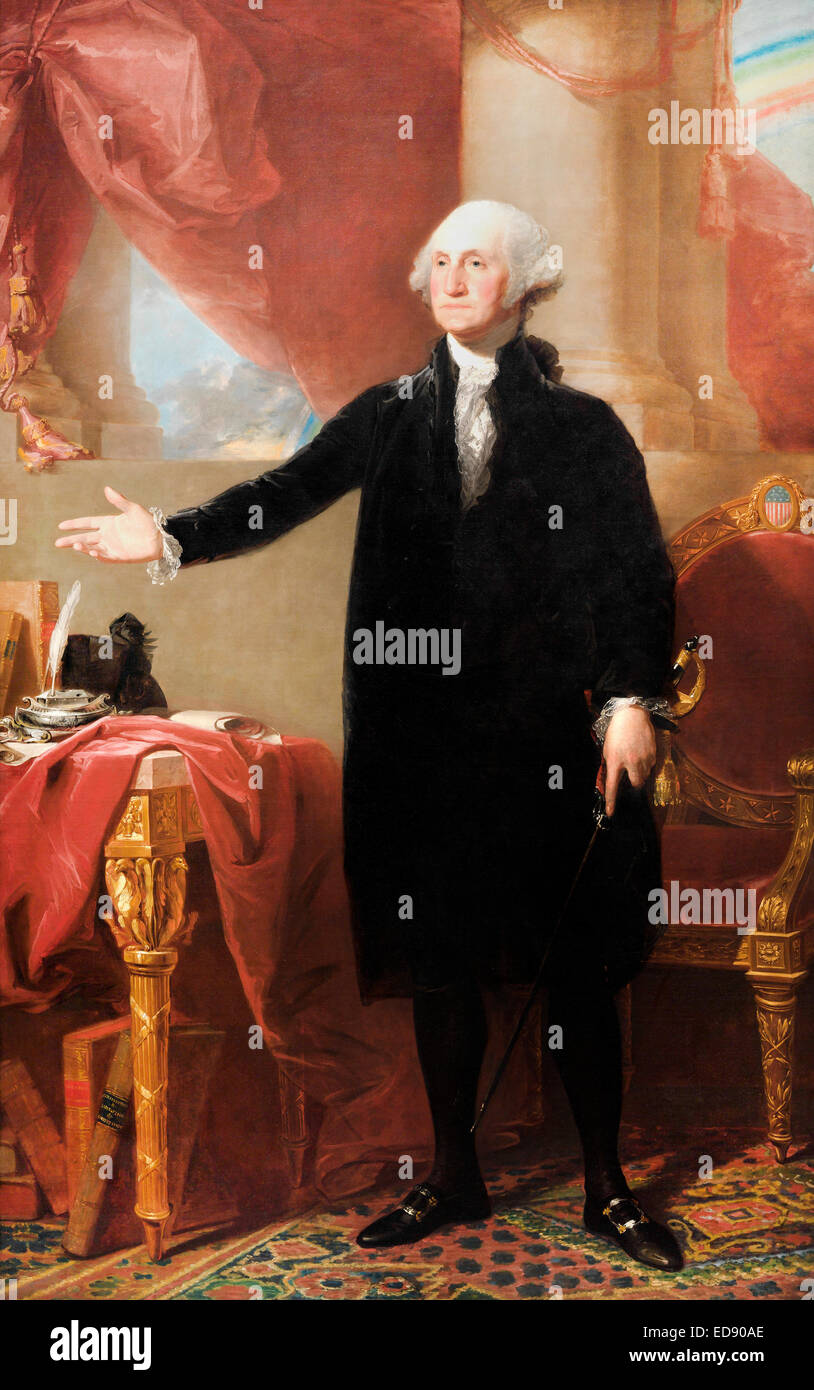 Gilbert Stuart, George Washington (Lansdowne Portrait) 1796 Öl auf Leinwand. National Portrait Gallery, Washington, D.C., USA. Stockfoto