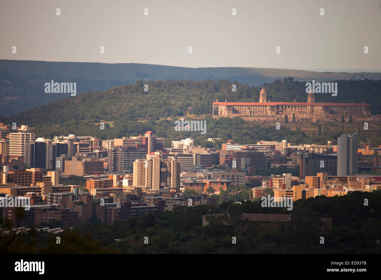 Stadtbild mit Union Buildings in Pretoria, Gauteng, Südafrika, Afrika Stockfoto