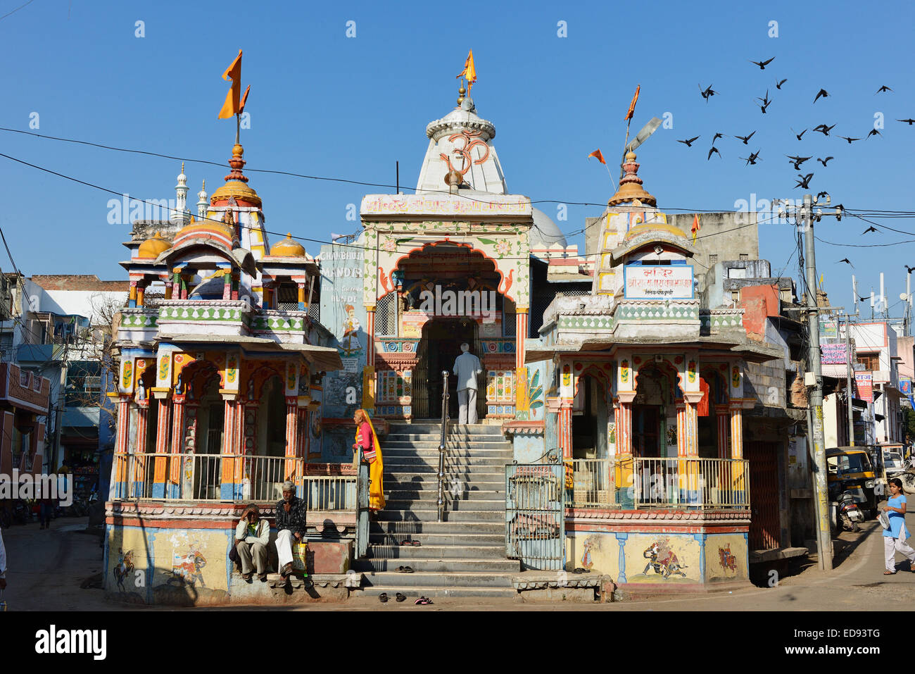 Indien, Rajasthan, Mewar Region, Bundi Dorf, Hnduism Tempel Stockfoto
