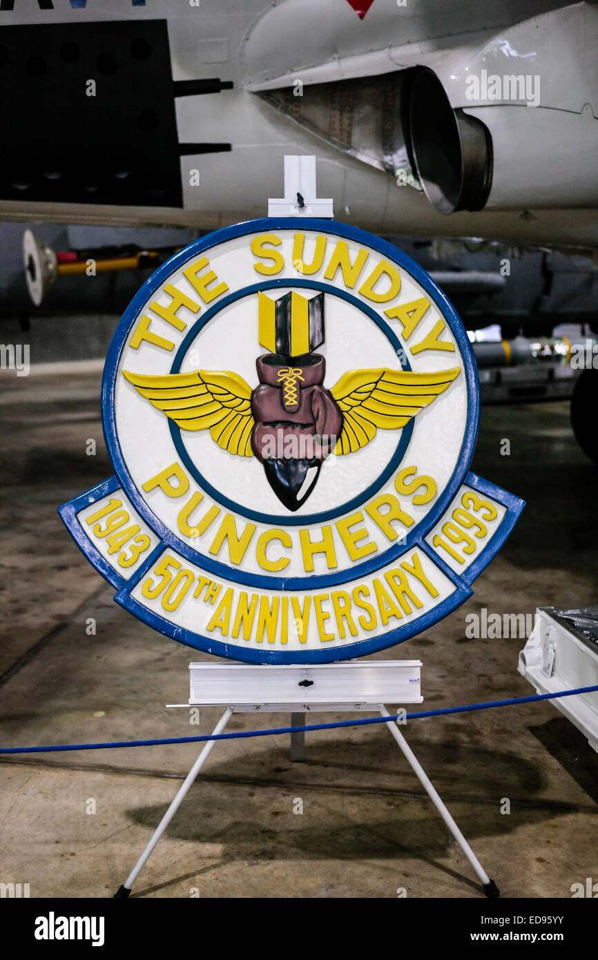 Der Sonntag Puncher Naval Air Squadron logo insde das Aviation Museum auf der USS Alabama Memorial Park in mobilen Stockfoto