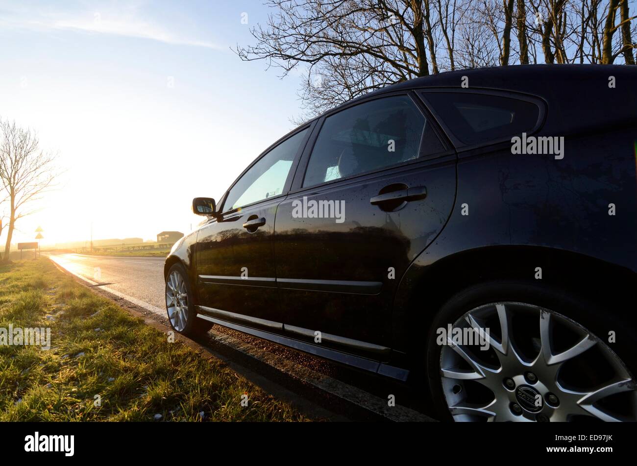 Volvo S40 Pkw-Seite/hinten Profil schwarz Stockfoto