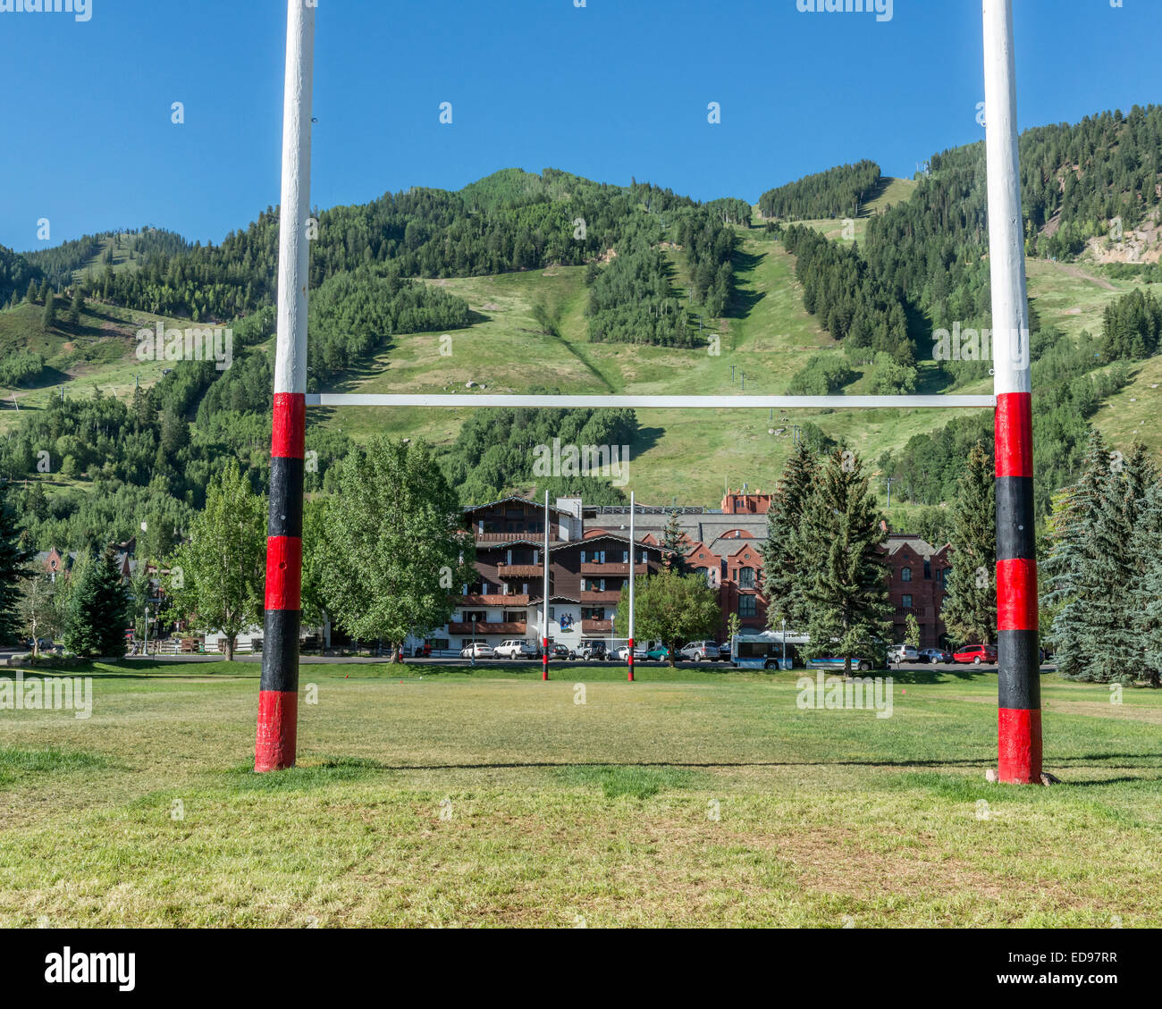 Rugby Union Wettbewerbsbedingungen und Beiträge. Aspen. Colorado. USA Stockfoto