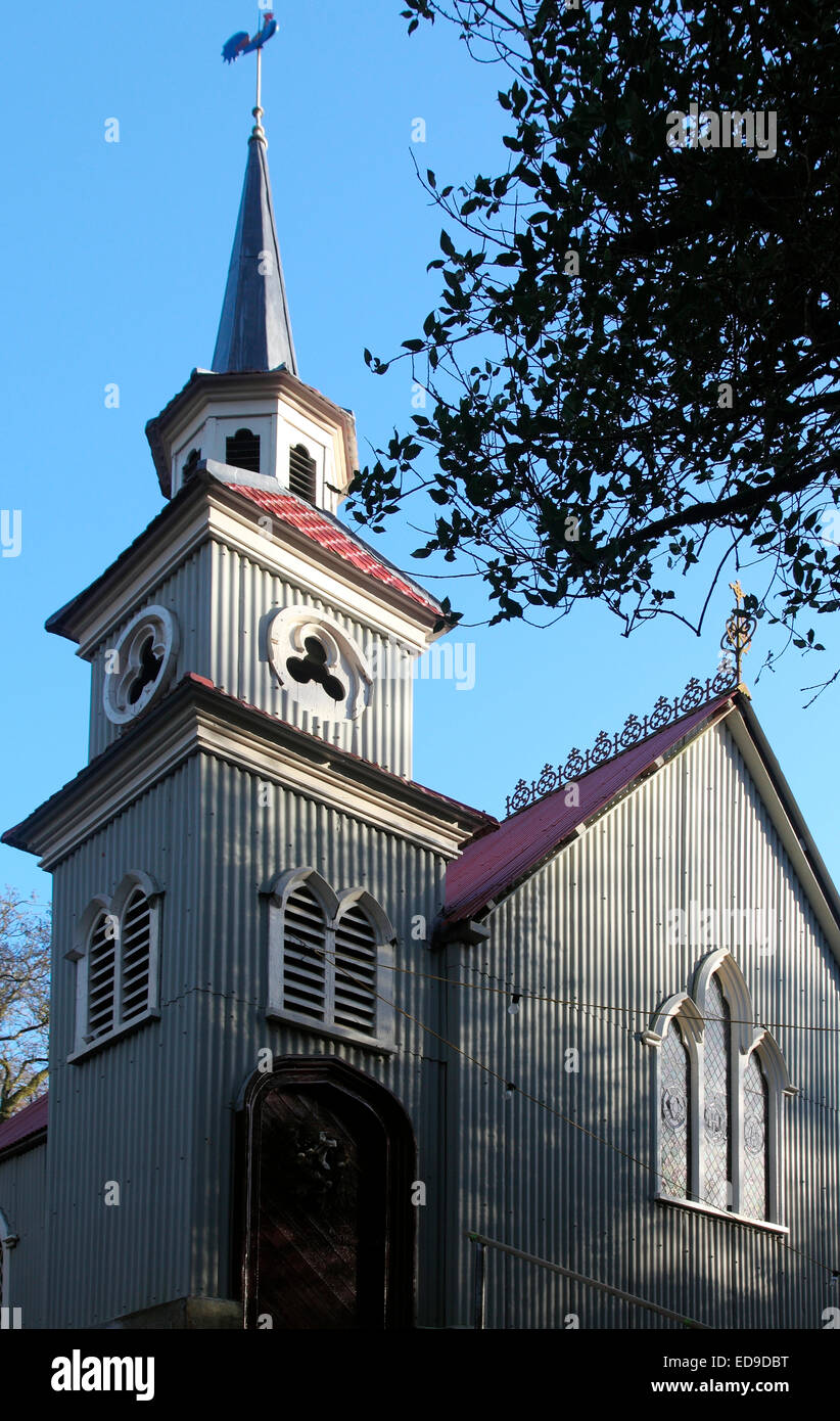 St Peters Zinn Taberbacle Wellpappe Zinn Kirche in Irland im 19. Jahrhundert aus der Schweiz importiert. Stockfoto