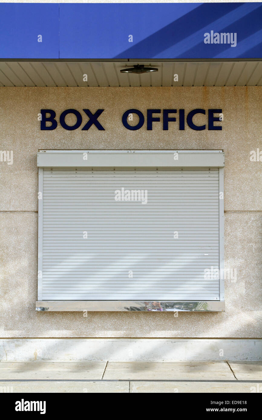 Box-Office-Zeichen im Walddickicht Convention Center. Wildwood, New Jersey, USA Stockfoto