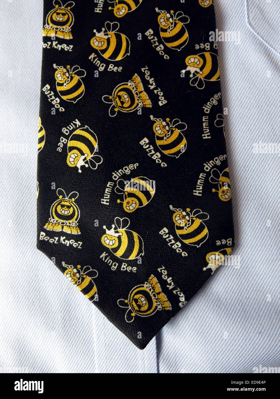 Interessante Vintage Avon-Krawatte mit fleißigen Bienen Krawatte, männliche Antik in Seide Stockfoto
