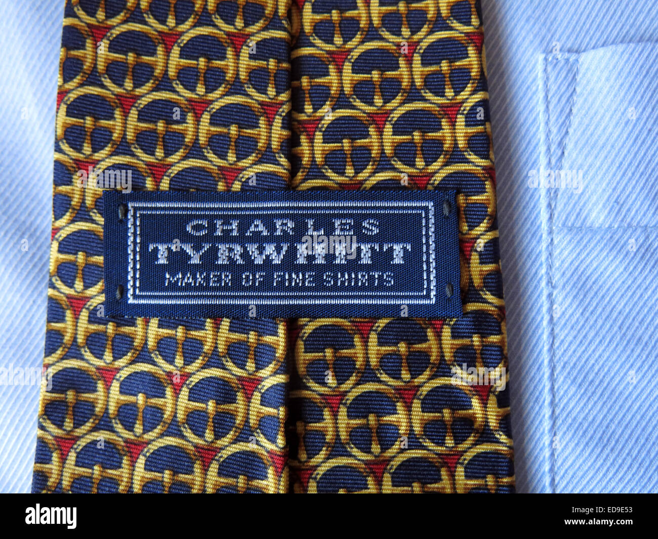 Interessante Oldtimer Charles Tyrwhitt Hersteller von feinen Hemden Krawatte, männliche Antik in Seide Stockfoto