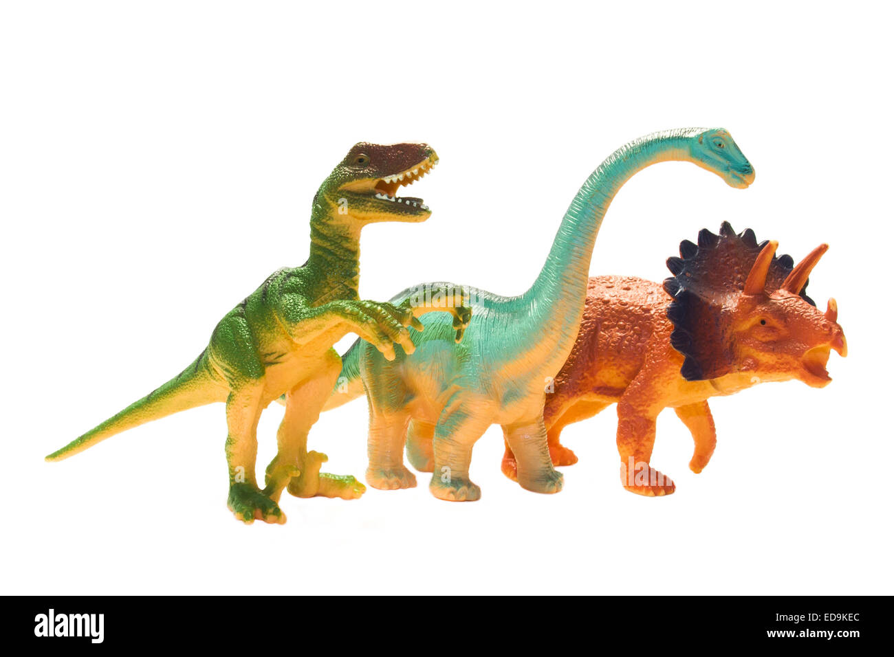 Dinosaurier Figuren auf einem weißen Hintergrund isoliert Stockfoto