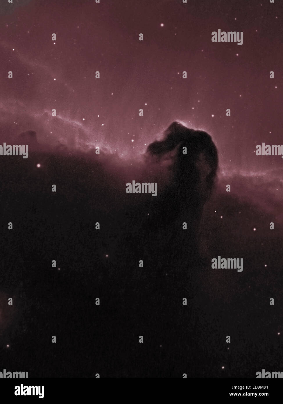 Der Pferdekopfnebel, Barnard 33, Orion, die durch eine große Erde fotografiert basierte Schmalband-Hydrogen-Alpha-Teleskop Stockfoto