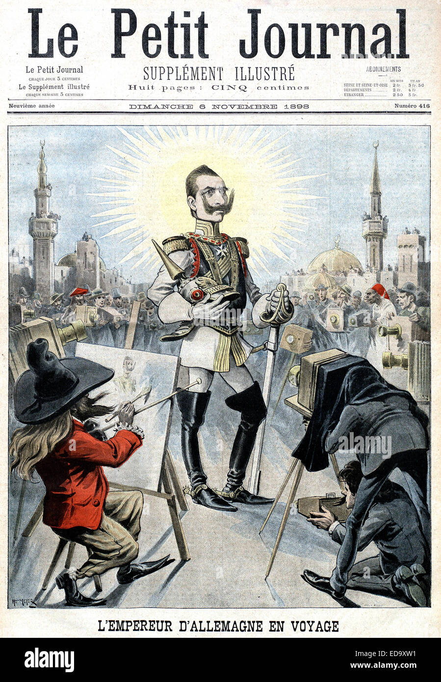 KAISER WILHELM II (1859-1941) ein französisches Magazin verhöhnt seine Außenpolitik Stockfoto