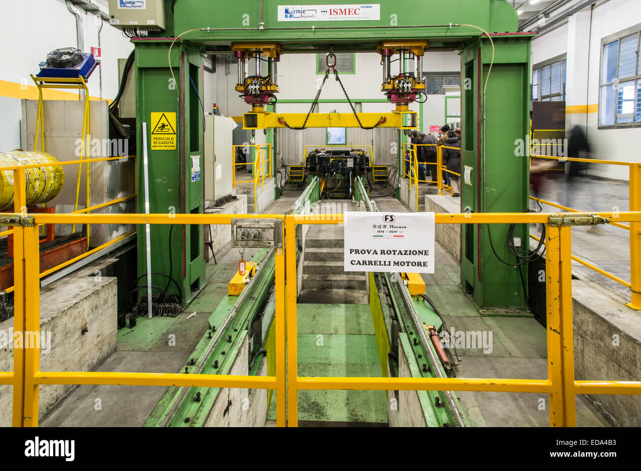 Prüfstand für überarbeitete Schiene Warenkorb Stockfoto